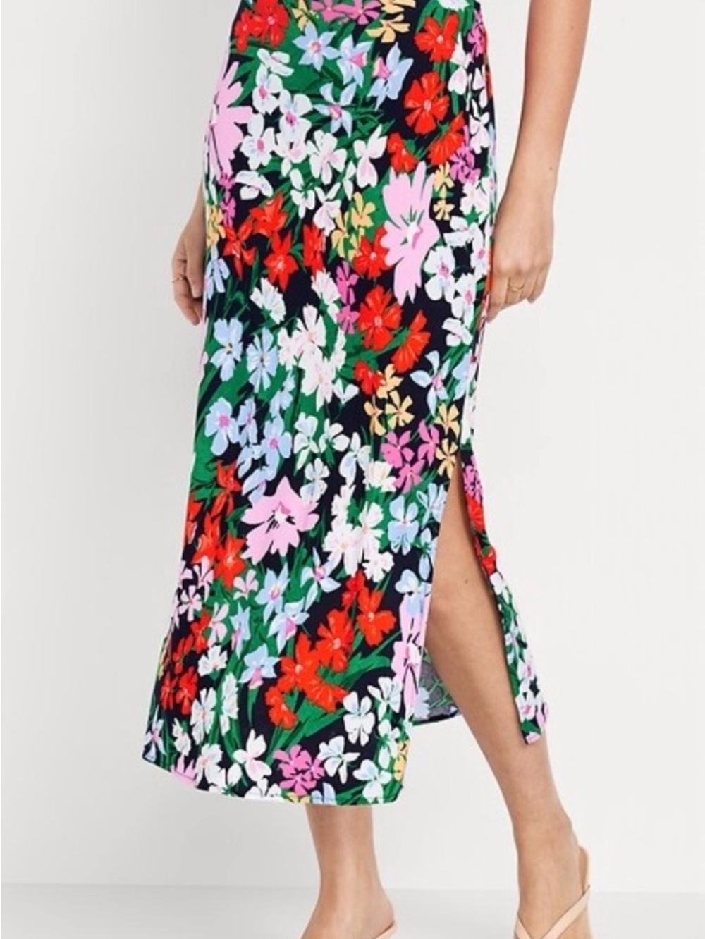🌸2 for 30🌸 NWT Floral Midi Skirt with Side Slit - Multicolor